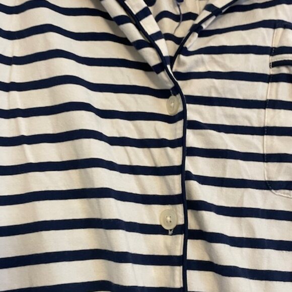 J.Crew Dreamy Cotton-blend Short-Sleeve Pajamas in Blue and White Stripes, XL - Picture 4 of 7